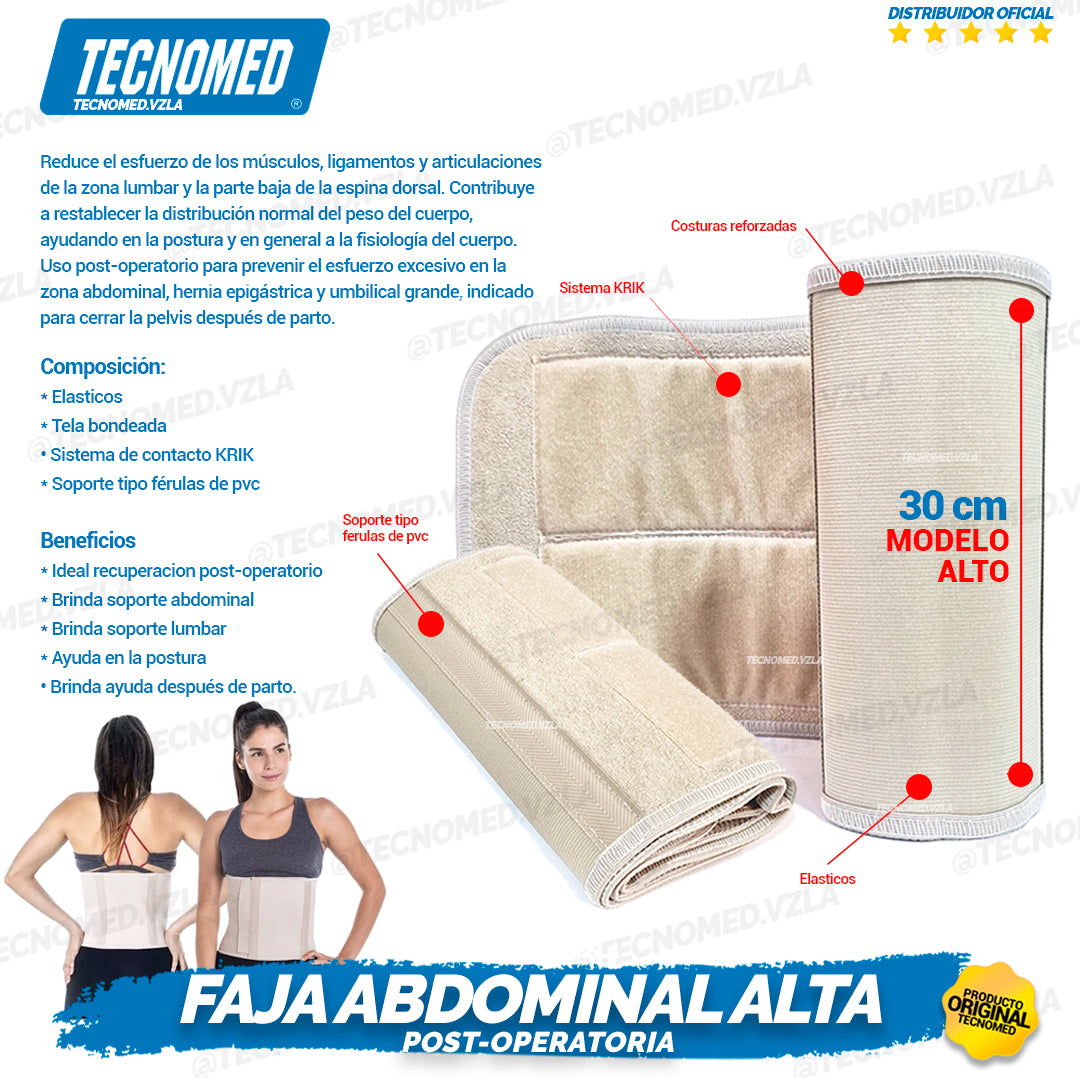 FAJA ABDOMINAL LARGA 30cm POST-OPERATORIA