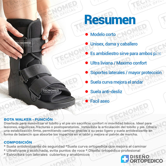 BOTA WALKER CORTA INMOVILIZADOR DE TOBILLO