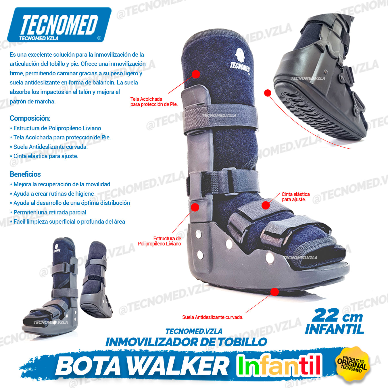 BOTA WALKER INFANTIL TALLA UNICA DE 19,5 cm