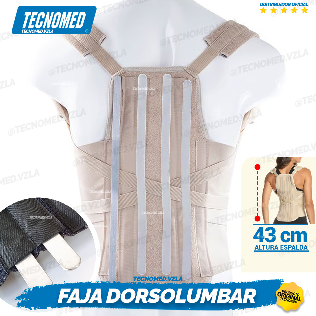 FAJA DORSOLUMBAR CON FÉRULA METÁLICA DE 43 cm