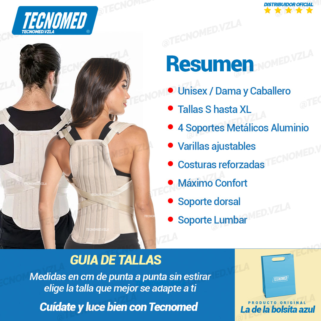 FAJA DORSOLUMBAR CORTA 43cm SOPORTE METALICO