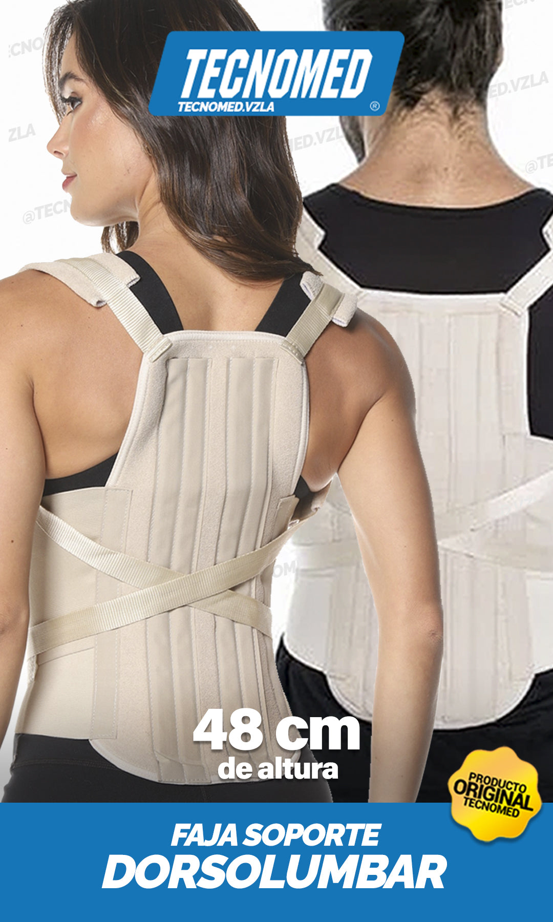 FAJA DORSOLUMBAR CON FÉRULA METÁLICA DE 48 cm