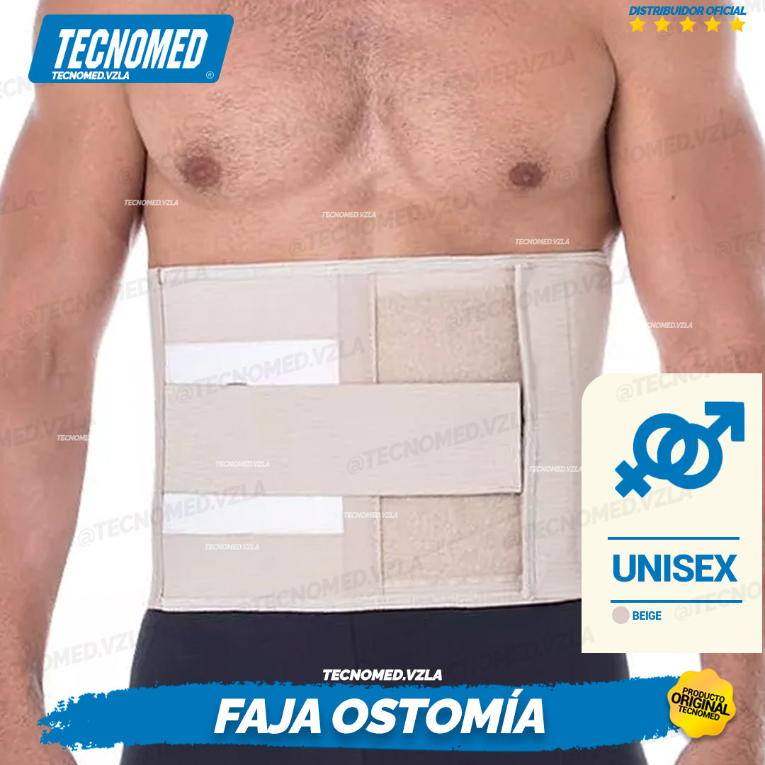 Faja ortopédica para ostomía y colostomía Tecnomed con soporte abdominal seguro y cómodo.
