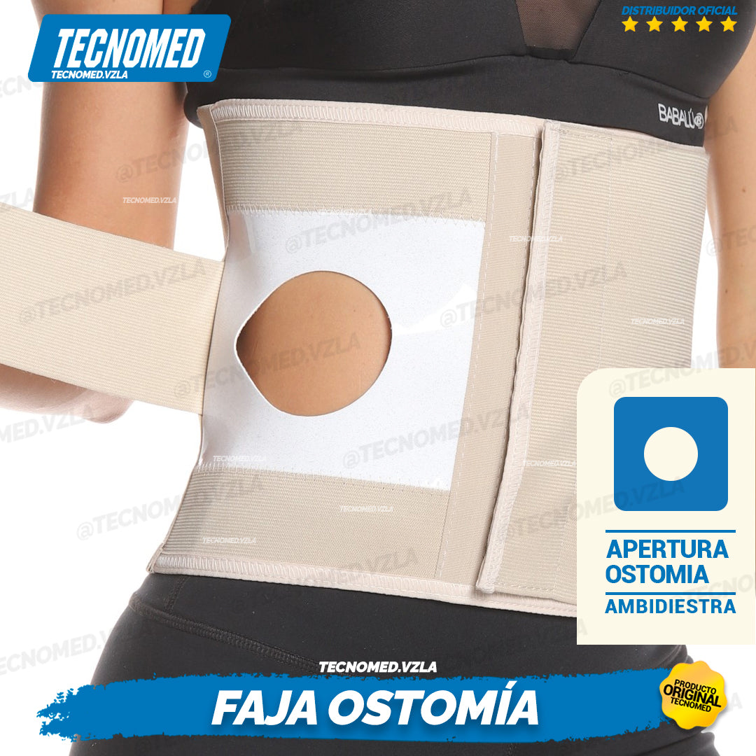 Faja ortopédica para ostomía y colostomía Tecnomed con soporte abdominal seguro y cómodo.