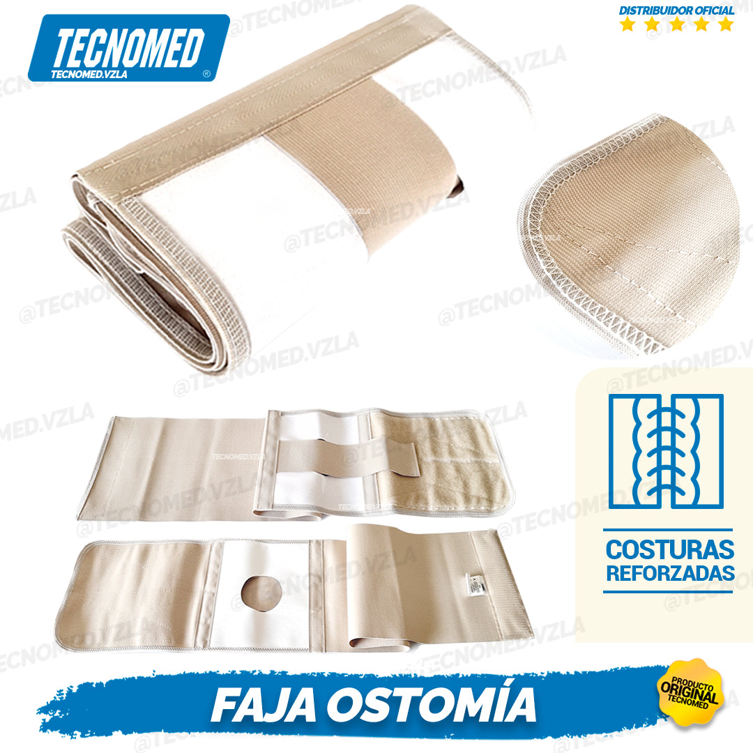 Faja ortopédica para ostomía y colostomía Tecnomed con soporte abdominal seguro y cómodo.