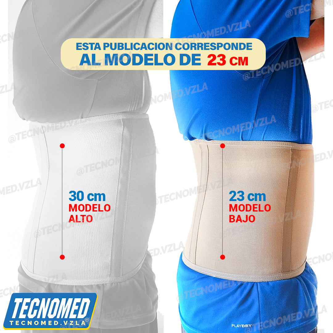 Faja abdominal ortopédica elástica Tecnomed de compresión para soporte postoperatorio.