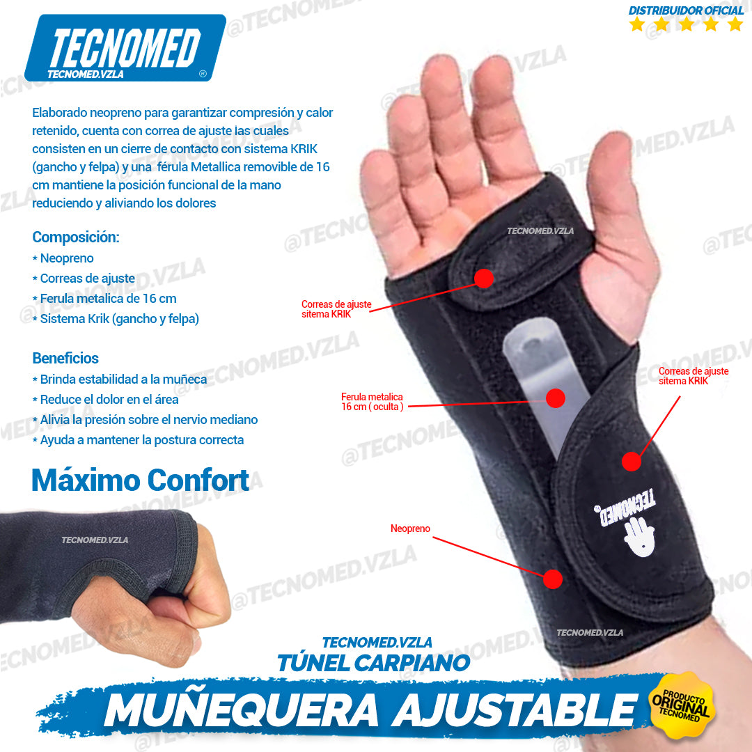 MUÑEQUERA TÚNEL CARPIANO AJUSTABLE