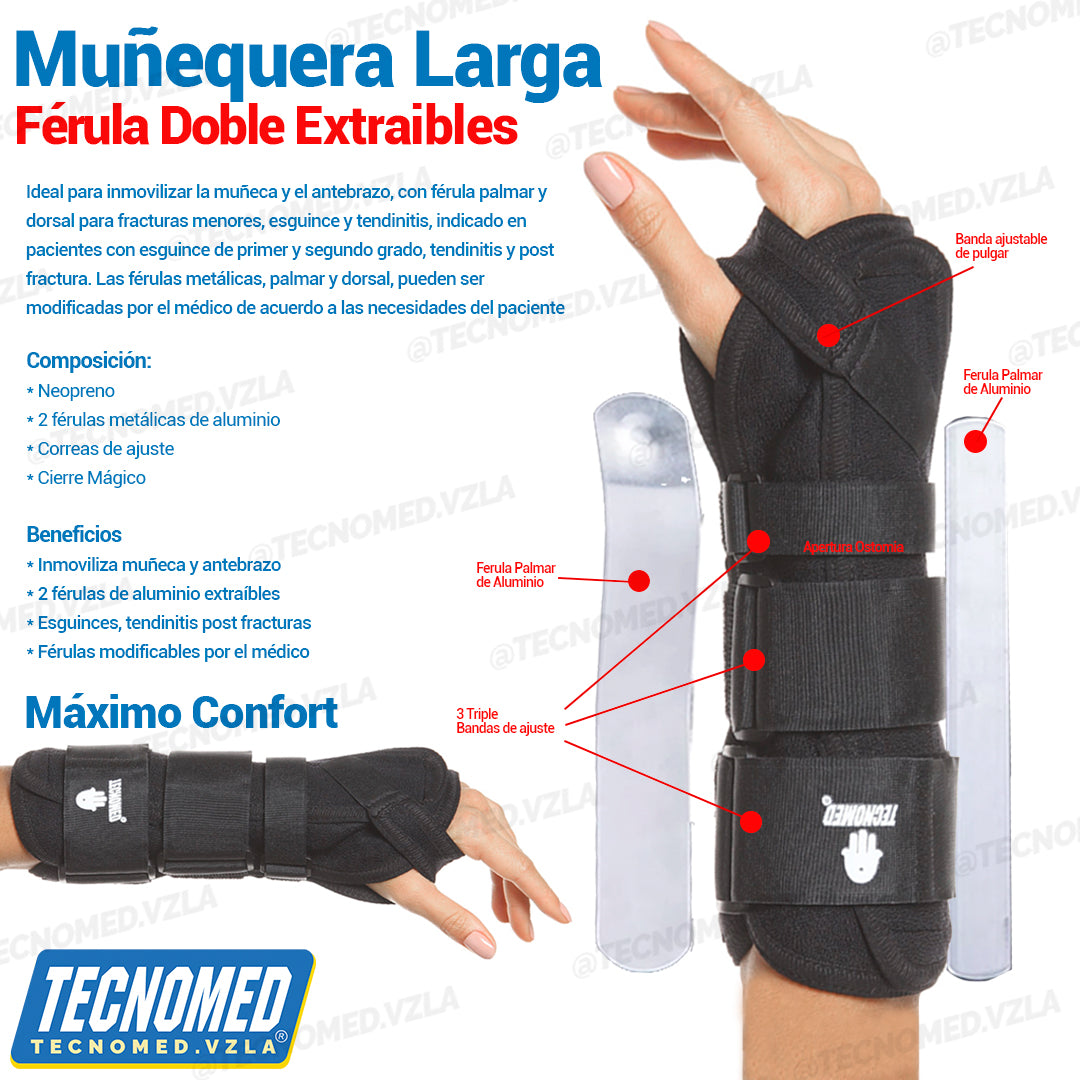 MUÑEQUERA SOPORTE DOBLE FERULA LARGA