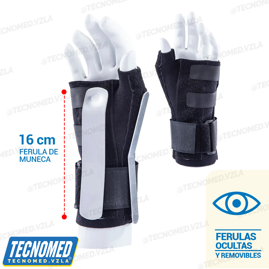 Muñequera ortopédica Tecnomed con férula soporte de pulgar