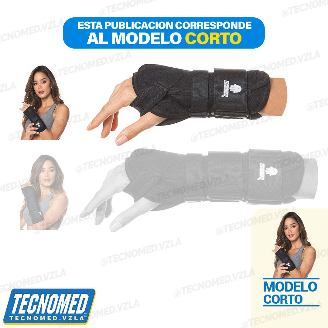 Muñequera ortopédica Tecnomed con doble férula soporte e inmovilización de brazo y muñeca