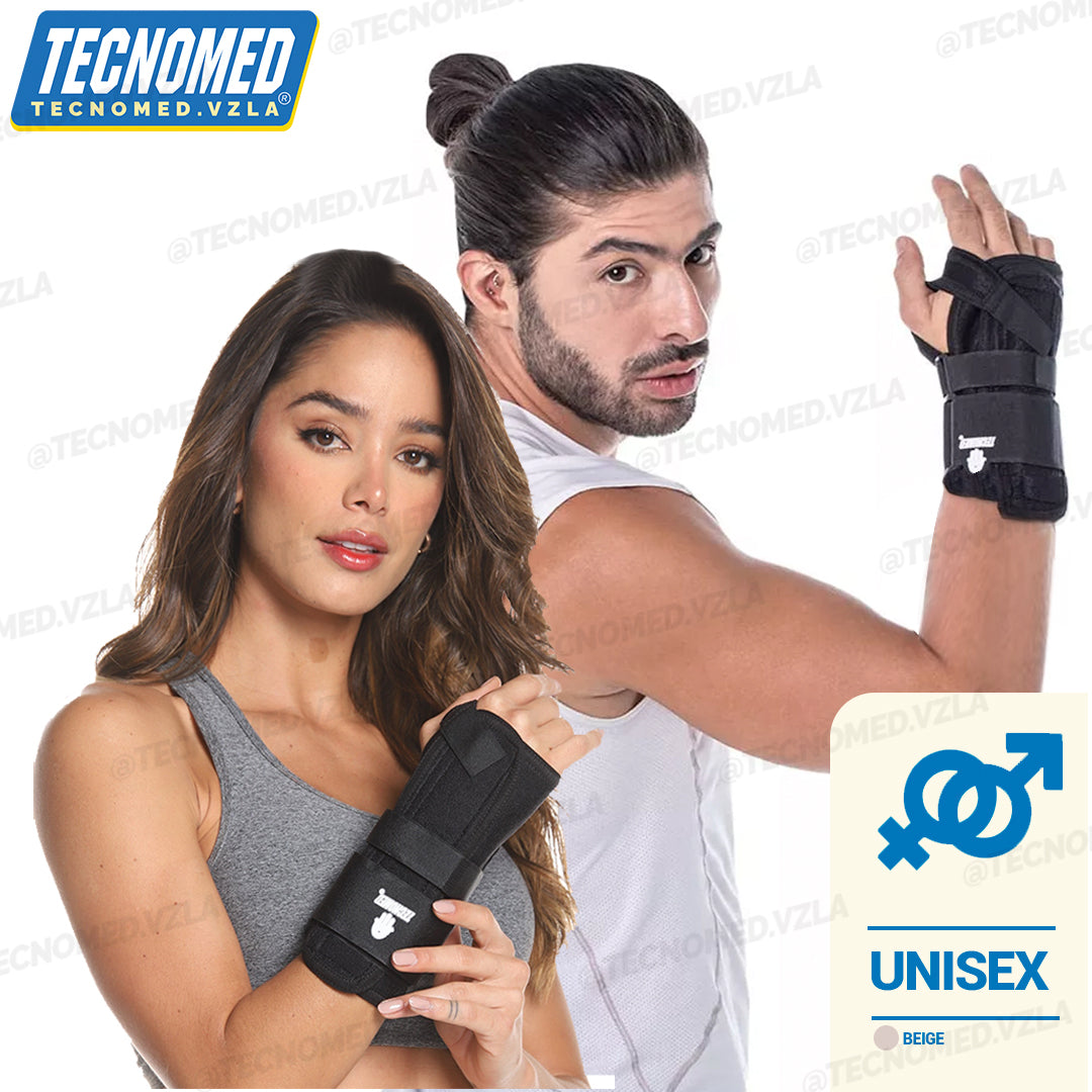 Muñequera ortopédica Tecnomed con doble férula soporte e inmovilización de brazo y muñeca