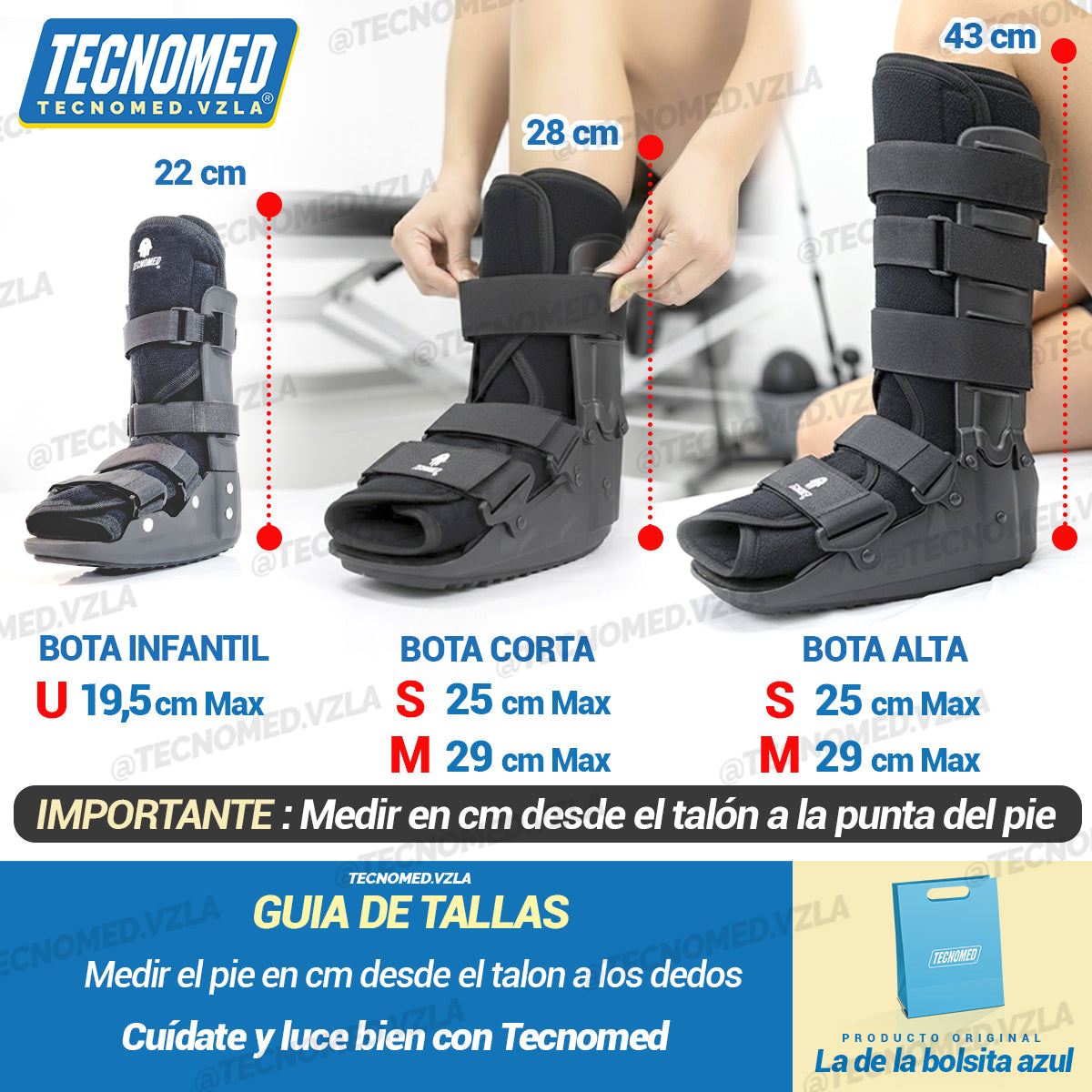 BOTA WALKER CORTA 28 cm INMOVILIZADOR DE TOBILLO