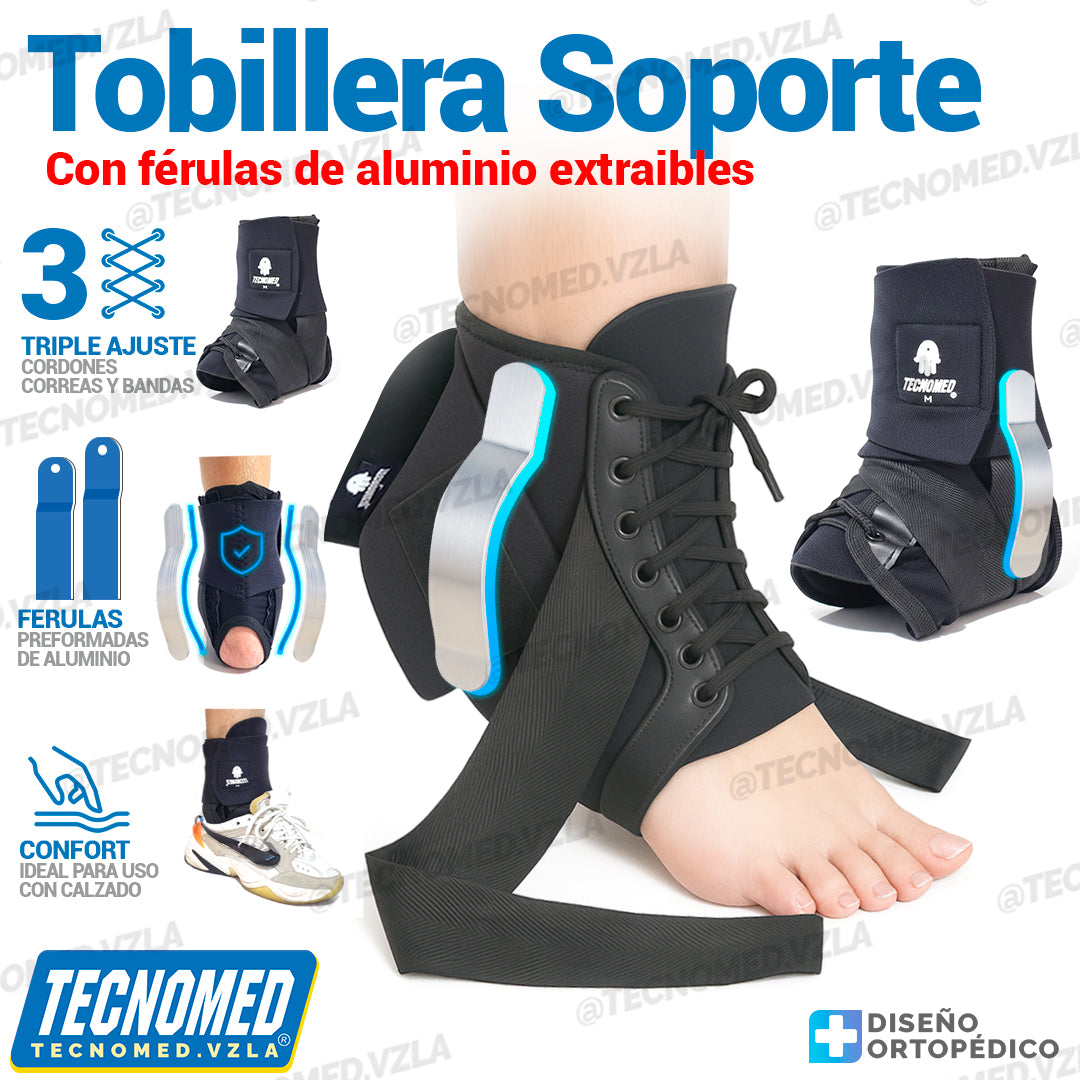 Tobillera con ferulas de aluminio soporte ortopédico y deportivo Tecnomed