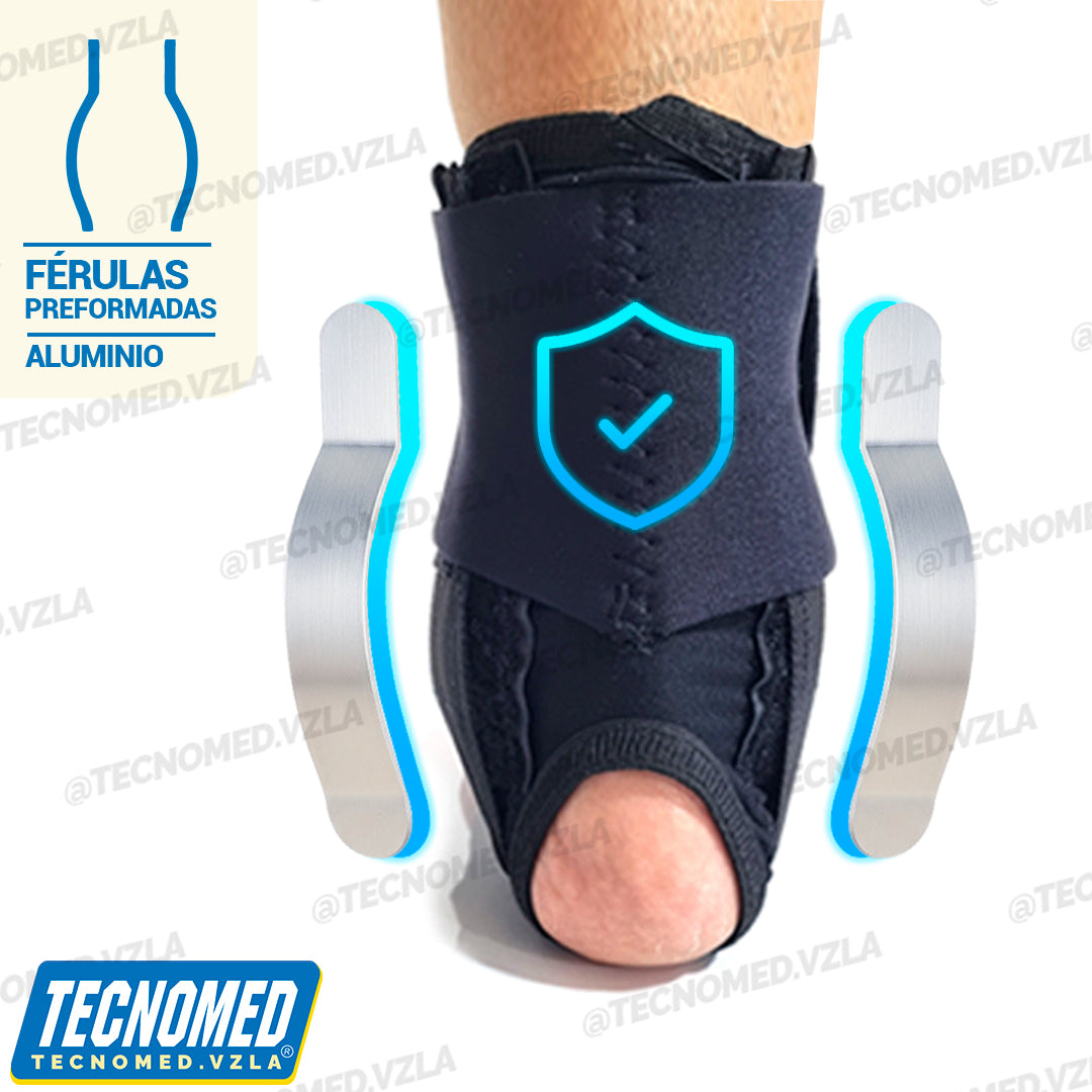 Tobillera con ferulas de aluminio soporte ortopédico y deportivo Tecnomed