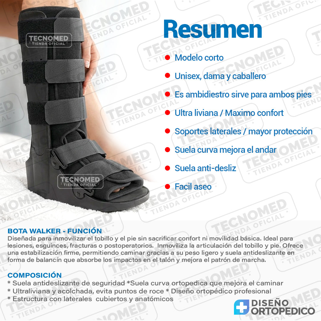 BOTA WALKER LARGA INMOVILIZADOR DE TOBILLO