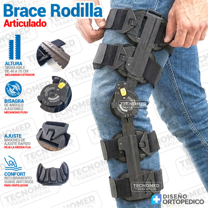 BRACE DE RODILLA - RODILLERA ARTICULADA AJUSTABLE