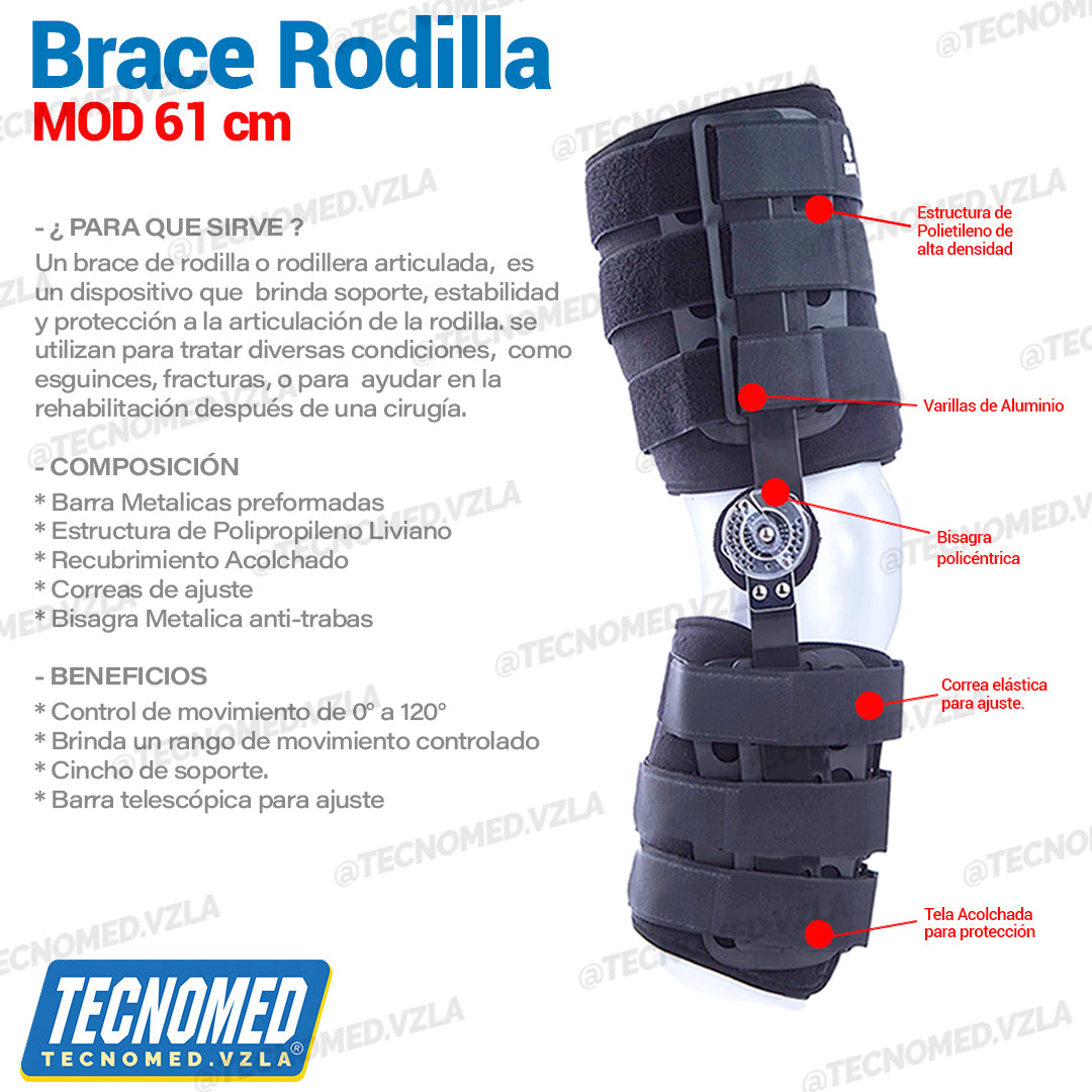 BRACE DE RODILLA - RODILLERA ARTICULADA 61 cm
