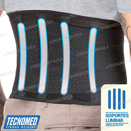 FAJA LUMBAR CON FERULAS SOPORTE - NEOPRENO