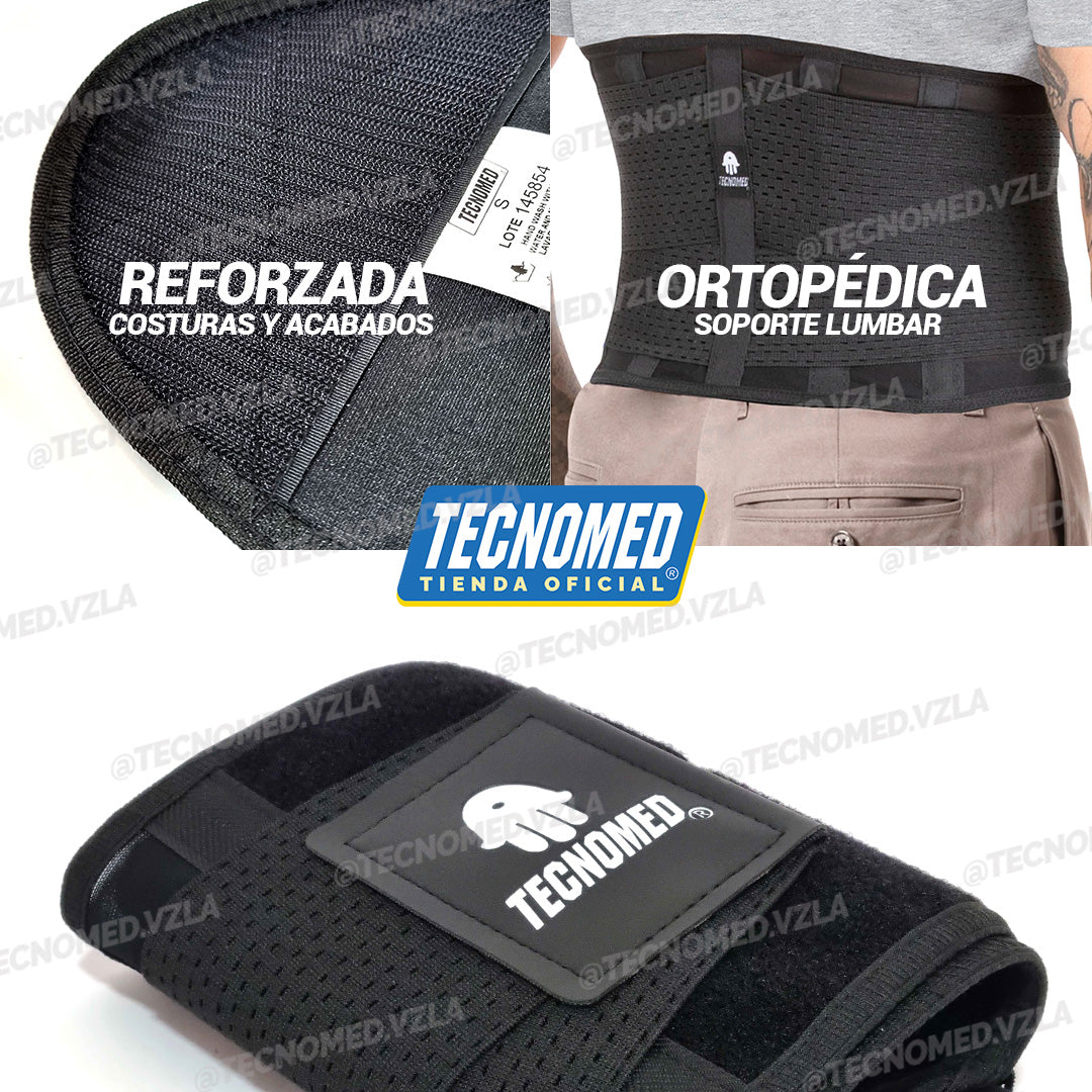 FAJA LUMBAR CON FERULAS SOPORTE - NEOPRENO