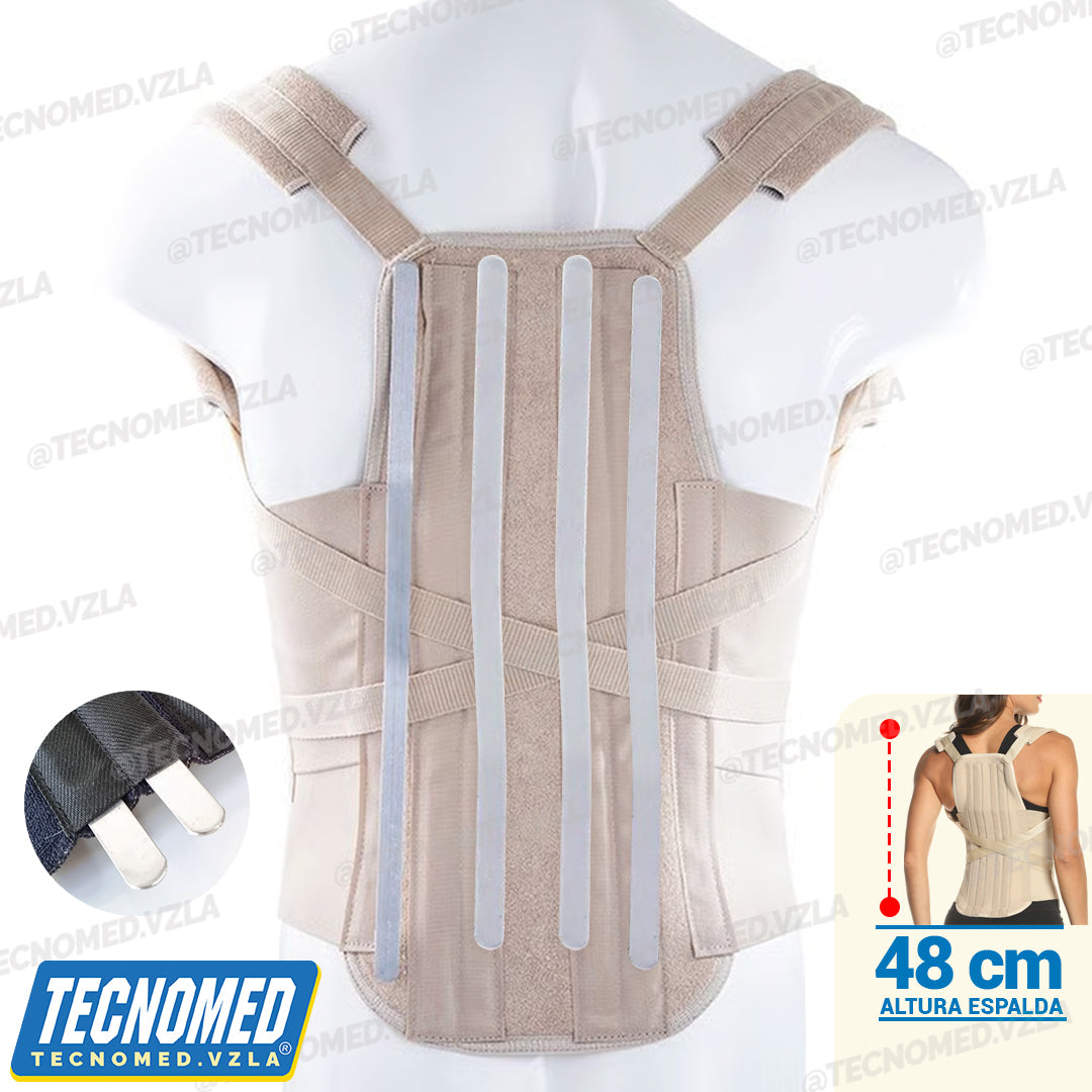 FAJA DORSOLUMBAR CON FÉRULAS METÁLICAS