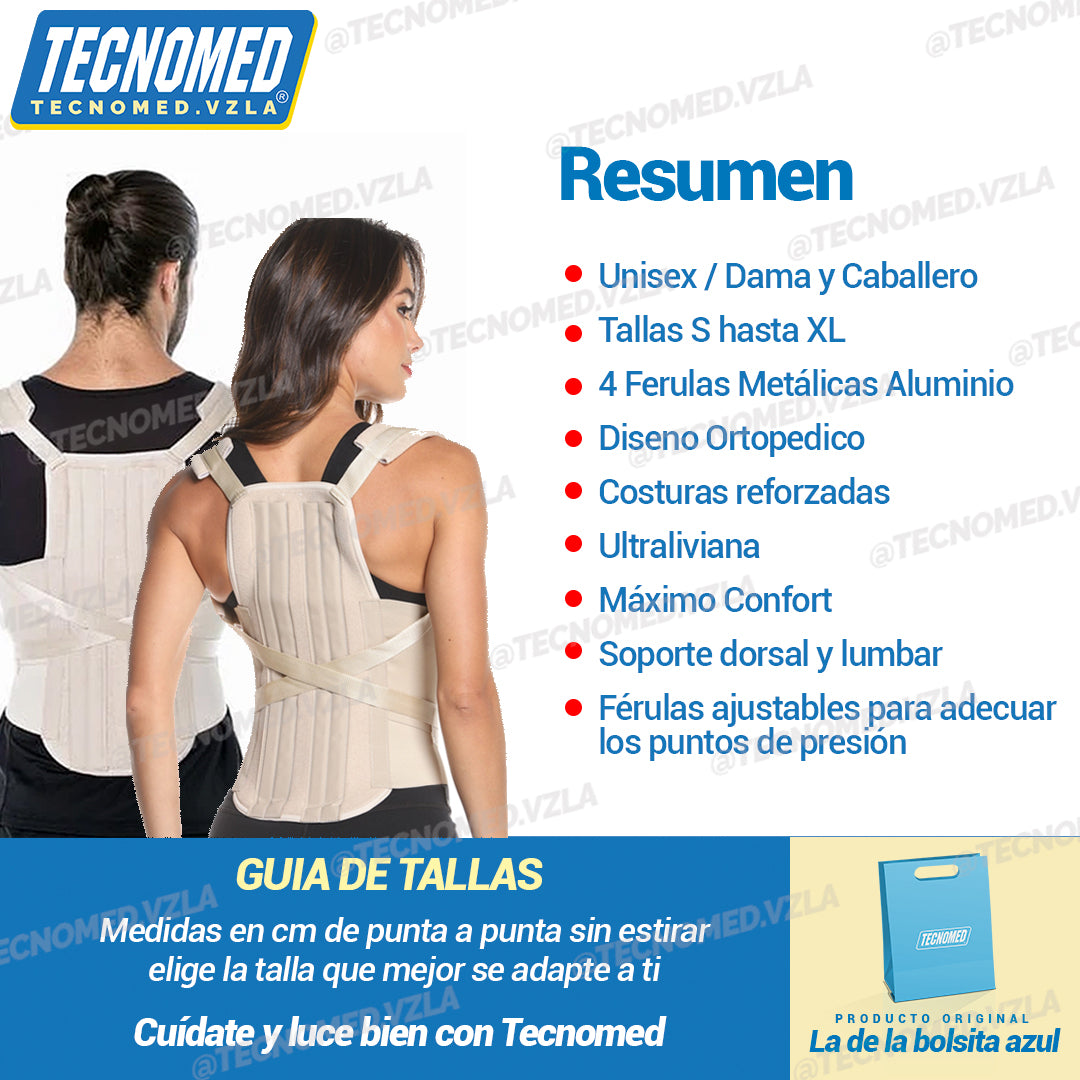 FAJA DORSOLUMBAR CON FÉRULAS METÁLICAS