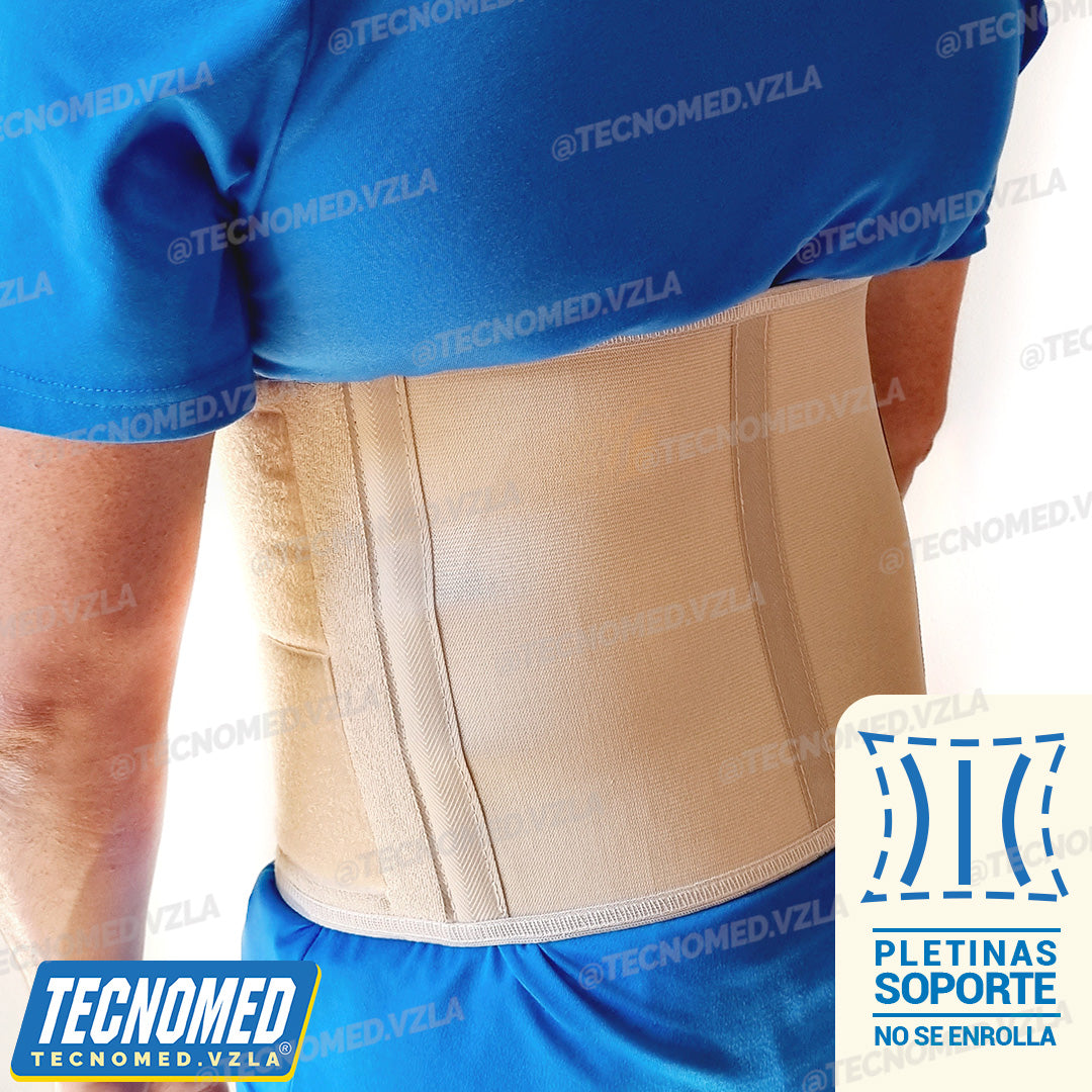Faja abdominal ortopédica elástica Tecnomed de compresión para soporte postoperatorio.