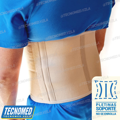Faja abdominal ortopédica elástica Tecnomed de compresión para soporte postoperatorio.