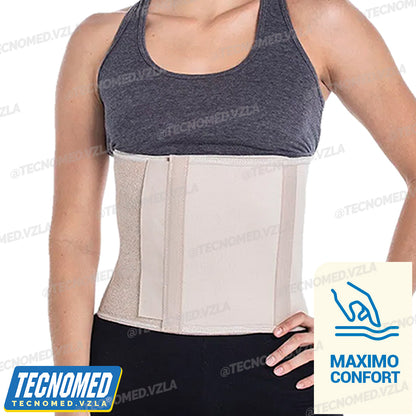 Faja abdominal ortopédica elástica Tecnomed de compresión para soporte postoperatorio.