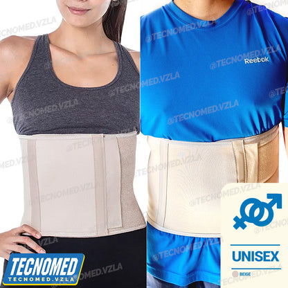 Faja abdominal ortopédica elástica Tecnomed de compresión para soporte postoperatorio.
