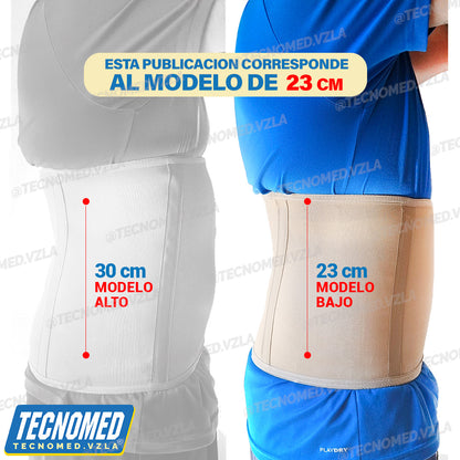 Faja abdominal ortopédica elástica Tecnomed de compresión para soporte postoperatorio.