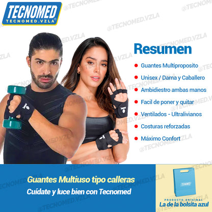 Guantes tipo calleras para gym multiproposito
