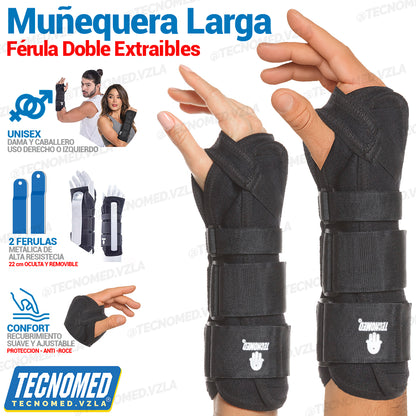 MUÑEQUERA SOPORTE DOBLE FERULA LARGA