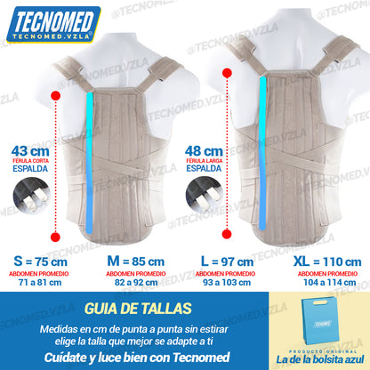 FAJA DORSOLUMBAR CON FÉRULAS METÁLICAS DE 43 cm